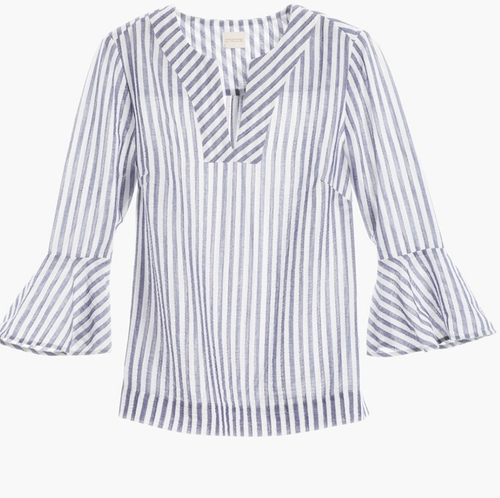 Chico's bluebell striped shirt